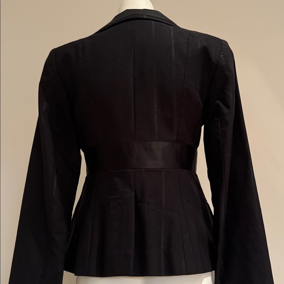 HOST PIC NANETTE LEPORE BLACK TUXEDO JACKET EMBELLISHED LARGE RHINESTONE CLOSE 2